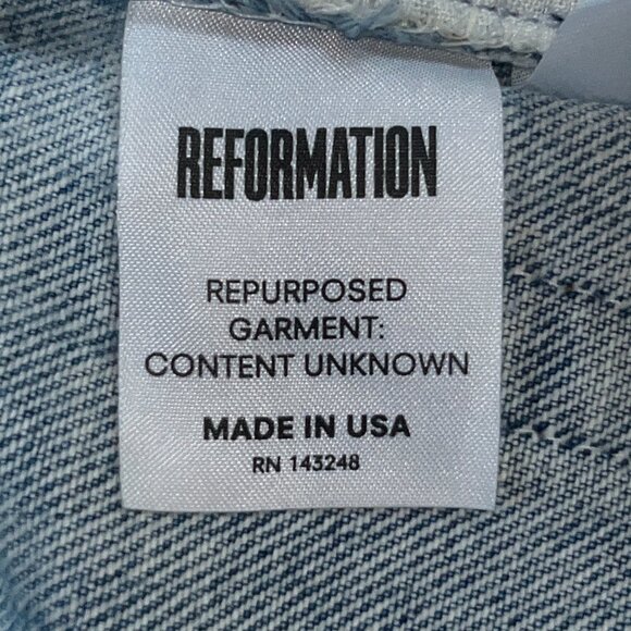REFORMATION VINTAGE LEVI'S REPURPOSED LIGHT WASH RARE BACK SEAMS  MADE IN USA 25 - Picture 11 of 16
